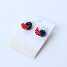 Load image into Gallery viewer, Beaded Knot Stud Earring | Patriotic Earrings