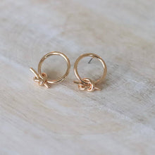 Load image into Gallery viewer, Petite Knot Hoop Stud Earrings | Knot Hoop