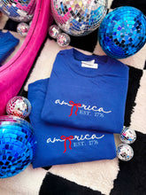 Load image into Gallery viewer, America Est. 1776 Embroidered Tee | Patriotic Bow Shirt