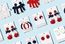 Load image into Gallery viewer, Beaded Knot Stud Earring | Patriotic Earrings