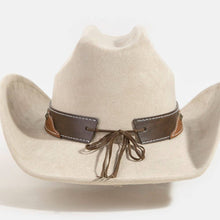 Load image into Gallery viewer, Western Long Horn Faux Leather Strap Cowboy Hat