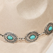 Load image into Gallery viewer, Turquoise Oval Stone Strap Western Cowboy Hat