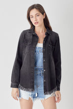 Load image into Gallery viewer, Frayed Denim Shirt
