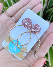 Load image into Gallery viewer, Glitter Top Hoops