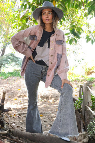 Color Block Shacket