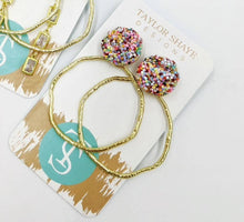 Load image into Gallery viewer, Glitter Top Hoops