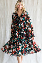 Load image into Gallery viewer, Black Floral Dress