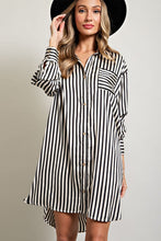 Load image into Gallery viewer, Stripe Shirt Mini Dress