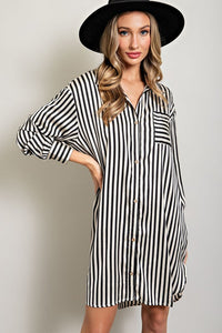 Stripe Shirt Mini Dress