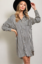 Load image into Gallery viewer, Stripe Shirt Mini Dress