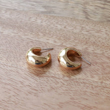 Load image into Gallery viewer, Petite Gold Teardrop Hoop Earrings | Gold Dome Hoop