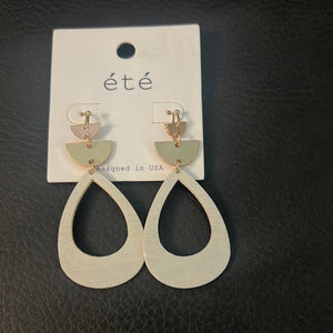 Oval Wood Earrings