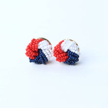 Load image into Gallery viewer, Beaded Knot Stud Earring | Patriotic Earrings