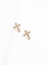 Load image into Gallery viewer, Francoise CZ Cross Earring Gold
