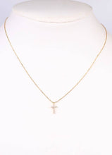 Load image into Gallery viewer, CH Nouwen CZ Cross Necklace GOLD