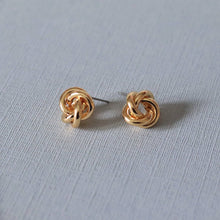 Load image into Gallery viewer, Gold Knot Stud Earrings | Classic Knot Stud