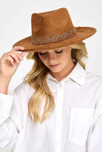 Load image into Gallery viewer, Embroidered Flower Strap Fedora Hat