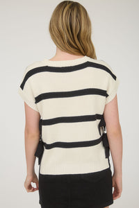 Striped Side Tie Sweater