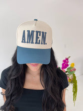 Load image into Gallery viewer, AMEN. - Slate Blue Vintage Trucker Hat