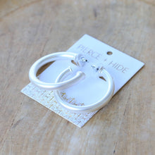 Load image into Gallery viewer, Brushed Silver Earrings | Classic Silver Hoops