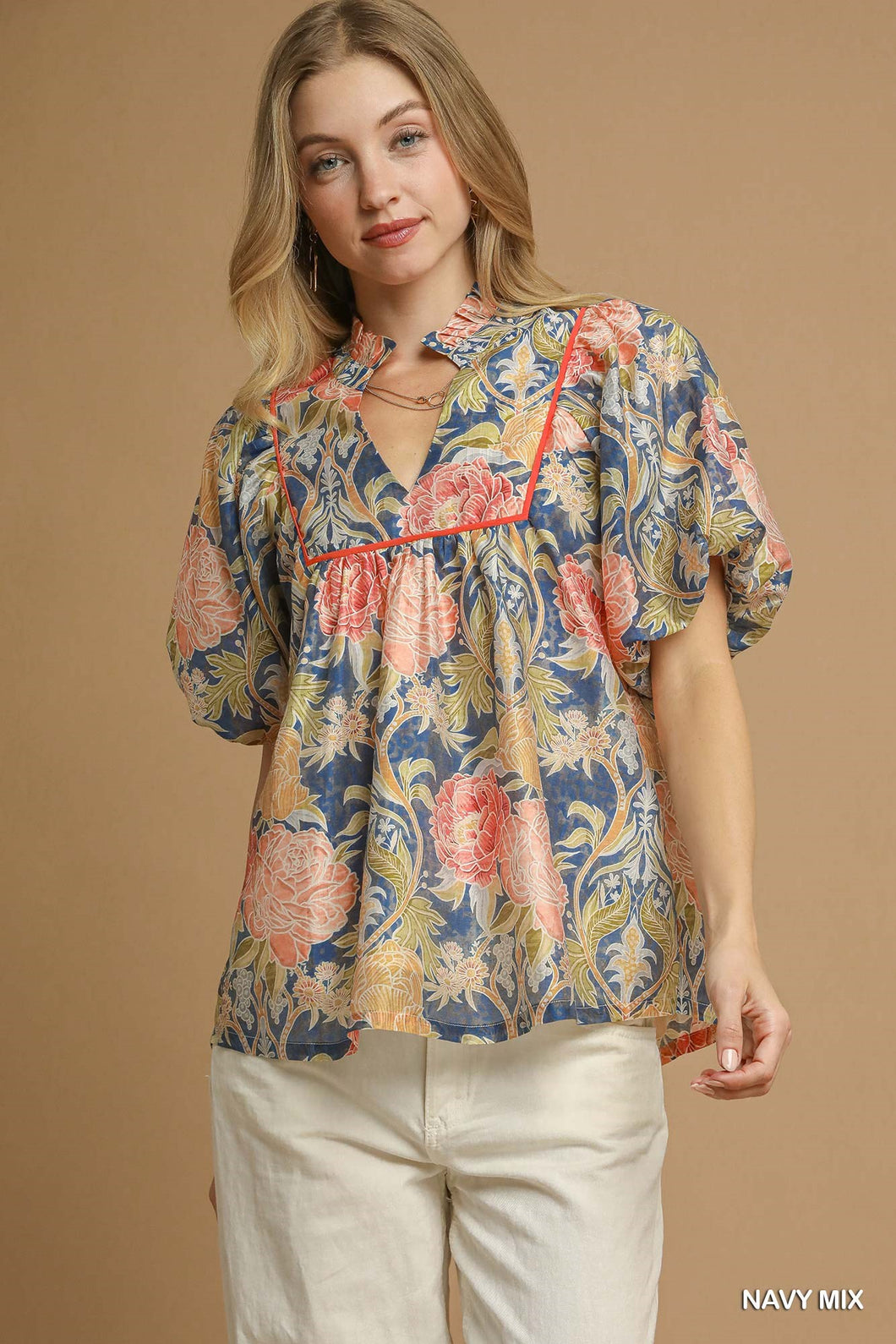 Floral Puff Blouse