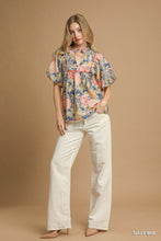 Load image into Gallery viewer, Floral Puff Blouse