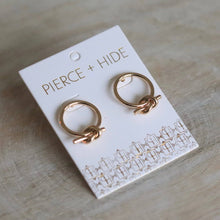 Load image into Gallery viewer, Petite Knot Hoop Stud Earrings | Knot Hoop