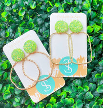 Load image into Gallery viewer, Glitter Top Hoops