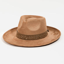 Load image into Gallery viewer, Embroidered Flower Strap Fedora Hat