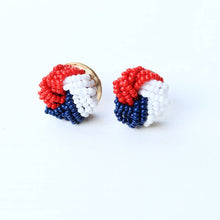 Load image into Gallery viewer, Beaded Knot Stud Earring | Patriotic Earrings