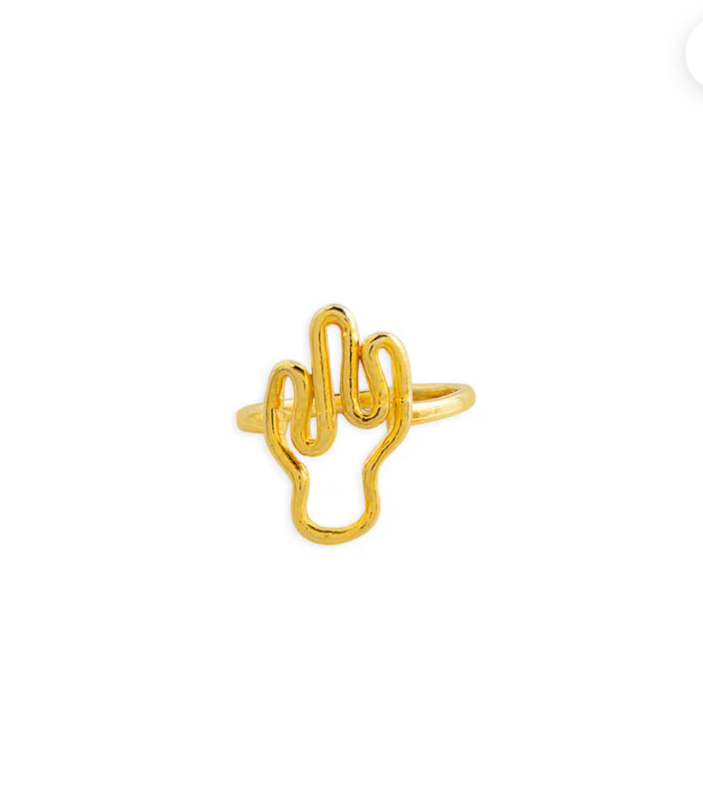 Golden Cactus Ring