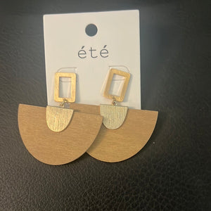 Wooden Fan Earrings