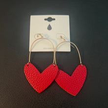 Load image into Gallery viewer, Leather Hearts Earrings