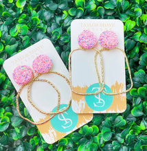 Load image into Gallery viewer, Glitter Top Hoops