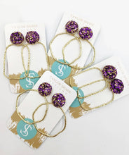 Load image into Gallery viewer, Glitter Top Hoops