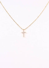 Load image into Gallery viewer, CH Nouwen CZ Cross Necklace GOLD