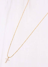 Load image into Gallery viewer, CH Nouwen CZ Cross Necklace GOLD