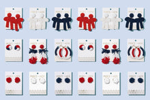 Load image into Gallery viewer, Beaded Knot Stud Earring | Patriotic Earrings