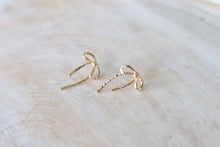 Load image into Gallery viewer, Textured Ribbon Drop Earrings | Bow Earrings