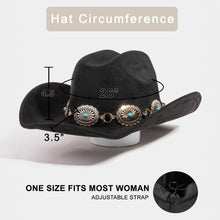 Load image into Gallery viewer, Turquoise Stud Concho Belt Western Cowboy Hat