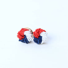 Load image into Gallery viewer, Beaded Knot Stud Earring | Patriotic Earrings