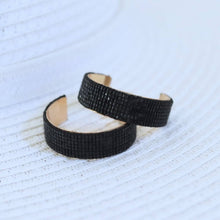 Load image into Gallery viewer, Black Beaded Hoop Earrings | Beaded Hoops