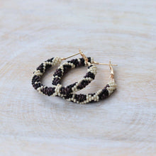 Load image into Gallery viewer, Cheetah Beaded Hoop Earrings | Animal Print Hoop