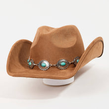 Load image into Gallery viewer, Turquoise Oval Stone Strap Western Cowboy Hat