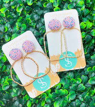 Load image into Gallery viewer, Glitter Top Hoops