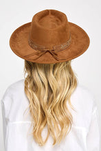 Load image into Gallery viewer, Embroidered Flower Strap Fedora Hat