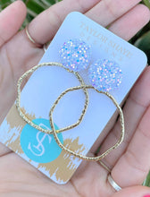 Load image into Gallery viewer, Glitter Top Hoops
