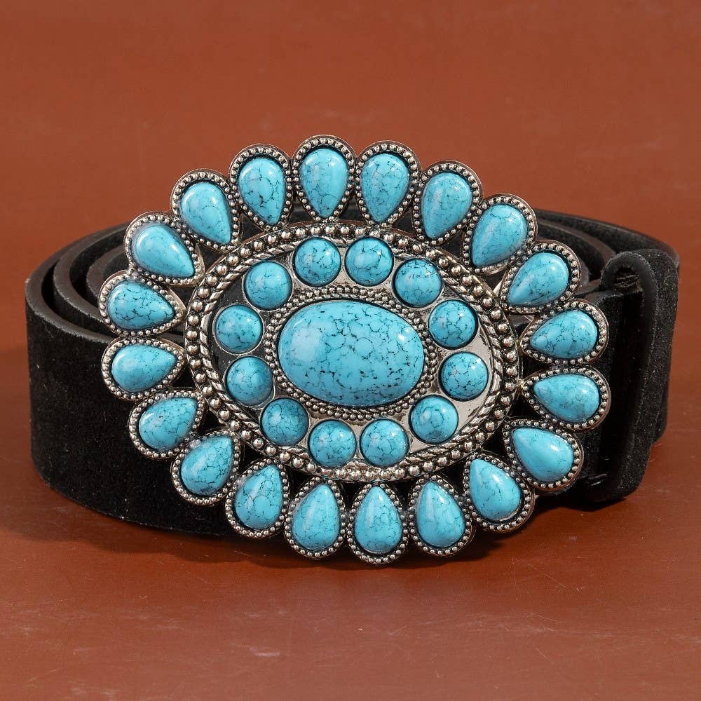Turquoise Stone Buckle Belt