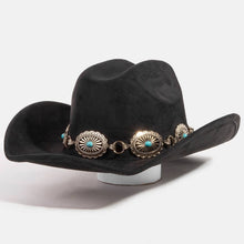 Load image into Gallery viewer, Turquoise Stud Concho Belt Western Cowboy Hat