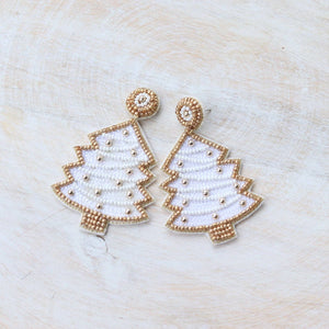 Custom Beaded White Christmas Tree